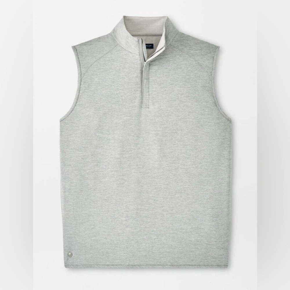 Peter Millar Gale Gray Stealth Performance Quarter-Zip Vest MF23XK61 Golf